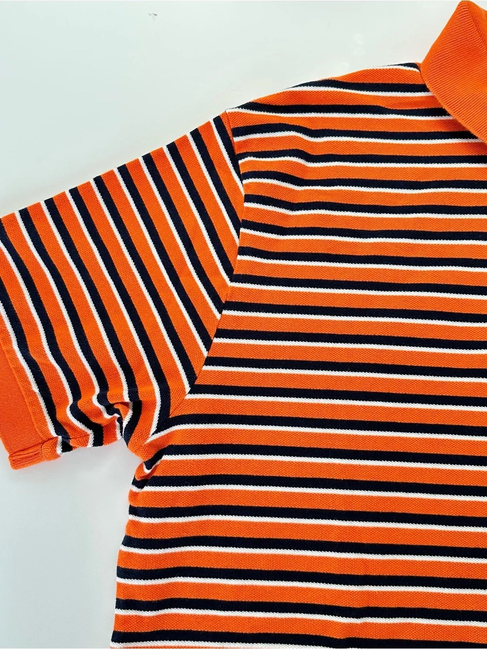 Ralph Lauren Orange and Navy Striped Polo